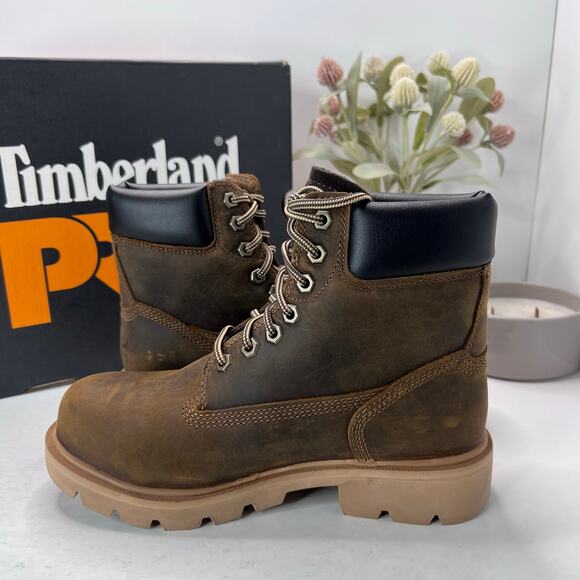 Timberland PRO Sawhorse 6" Composite Safety Toe Boots Brown Men 5.5M NWB - Picture 8 of 10